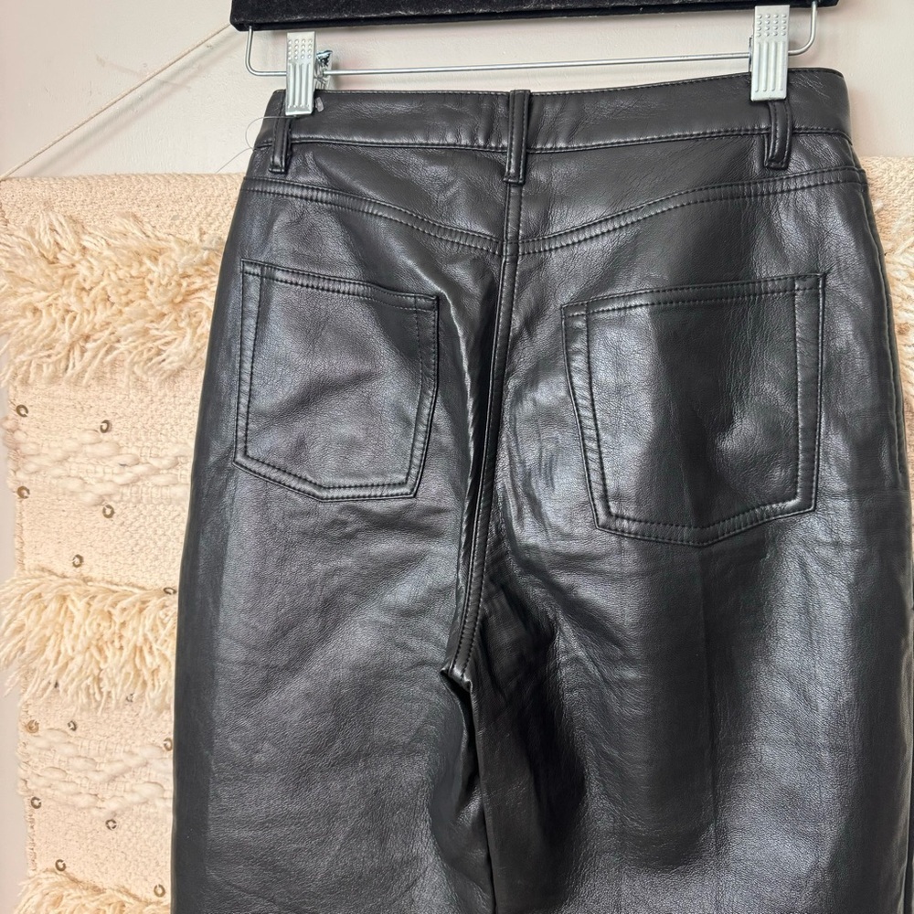 Wilfred Black Vegan Leather Straight Leg Pants Size 2 - Picture 8 of 8